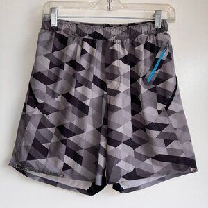 LULULEMON Gray Print 7" Lined Athletic Shorts Men's Size Small